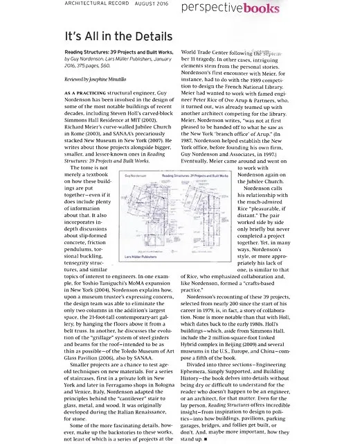 Reading Structures Reviewed in Architectural Record